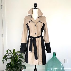 RW&CO Beige & black trench coat - size L